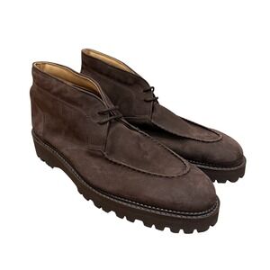 NWOB John Lobb Suede Chukka Boots Brown Mens 12 M Field‎ Boot Luxury Designer